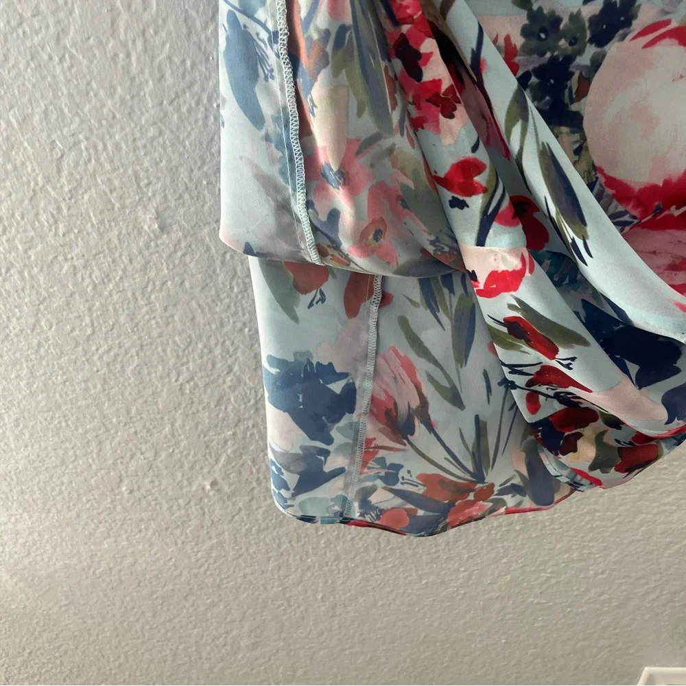 Parker Black reba floral mini dress polyester Size 6 - Picture 11 of 14